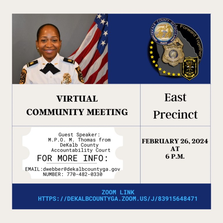 Dekalb East Precinct Virtual Community Meeting